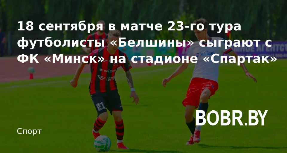 «Белшина» — «Минск»: сегодня в 16:30 на «Спартаке», судит Кургхели