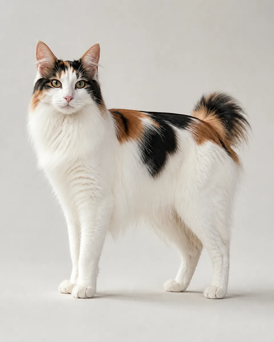 Japanese Bobtail Longhair: полный рост, студийная серия